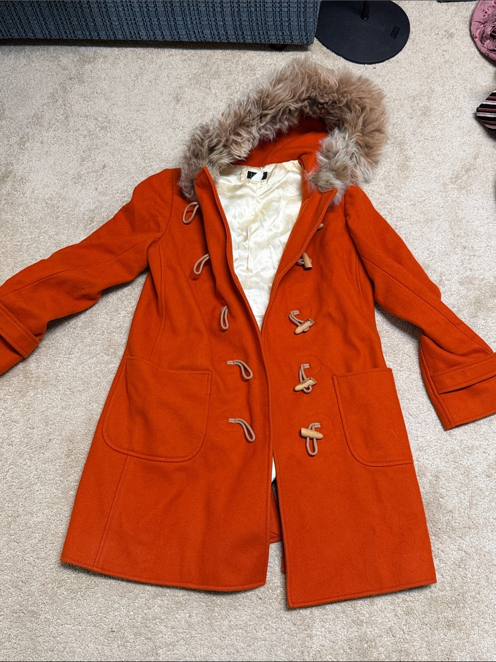 J. Crew Women's orange woold coat